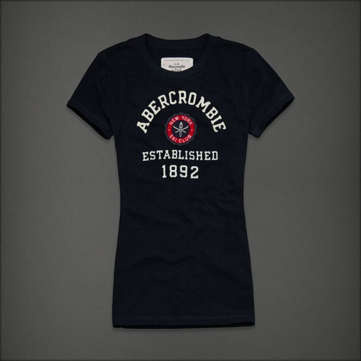 Abercrombie Fitch Mujeres De Cuello Redondo Corto Remera AF8188